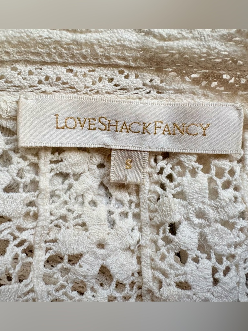 LoveShackFancy Nora Top Antique White Ivory Size Small - Picture 2 of 6